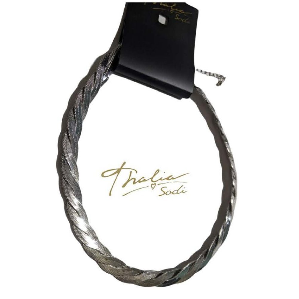 Thalia Sodi silver plated braided necklace